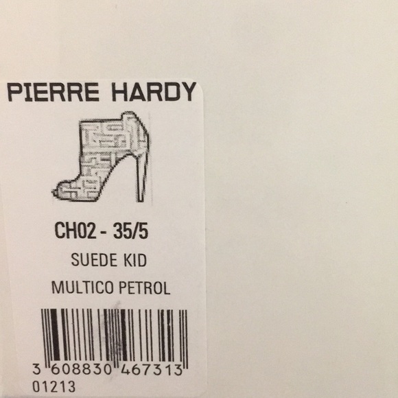 Pierre Hardy Suede Peep Toe Ankle Boots - Picture 6 of 8